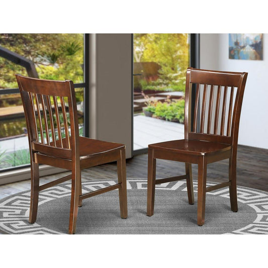 Norfolk Kitchen Dining Chair With Wood Seat -Mahogany Finish., Set Of 2 By East West Furniture | Dining Chairs | Modishstore