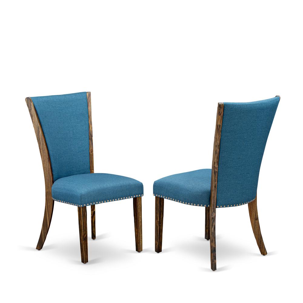 Set Of 2 - Upholstered Chair- Dining Chair Includes Distressed Jacobean Wood Frame By East West Furniture | Dining Chairs | Modishstore
