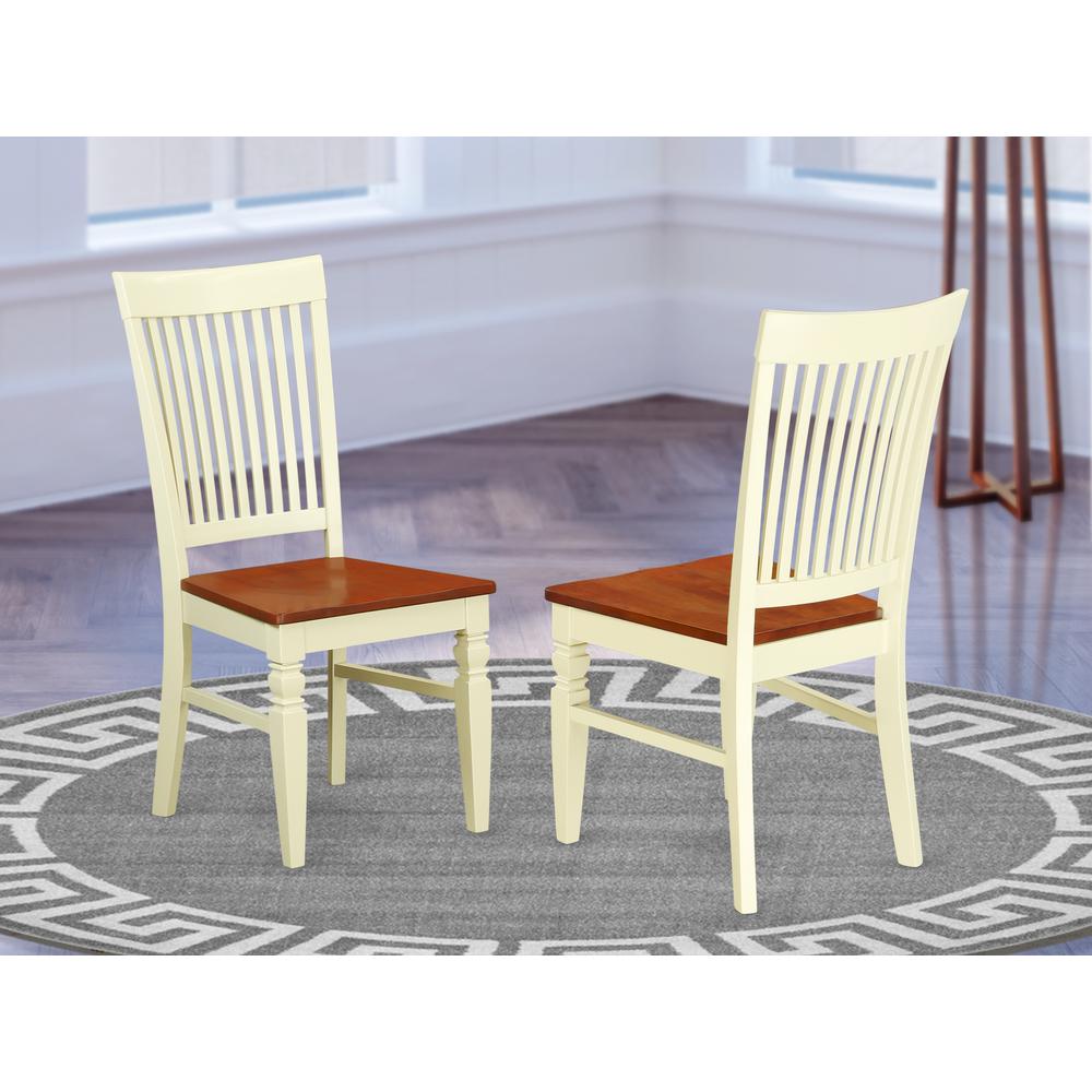 Dining Chair Buttermilk & Cherry WEC-BMK-W By East West Furniture | Dining Chairs | Modishstore - 2