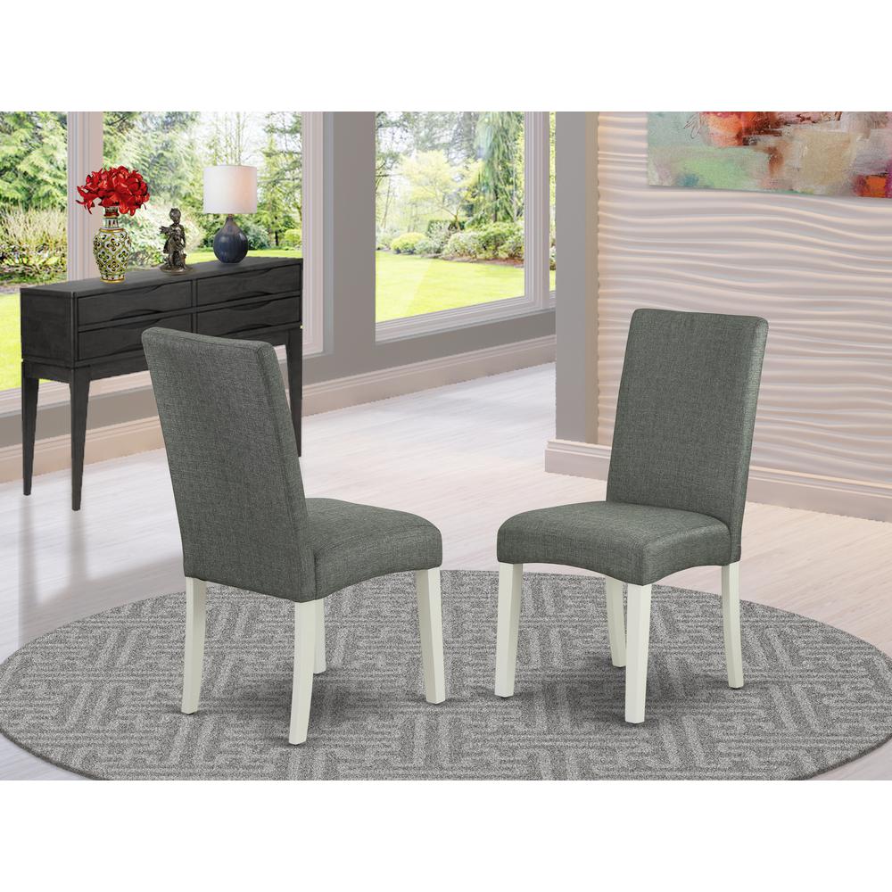 Dining Chair Linen White DRP2T07 By East West Furniture | Dining Chairs | Modishstore - 2