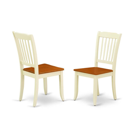 Dining Chair Buttermilk & Cherry DAC-BMK-W By East West Furniture | Dining Chairs | Modishstore