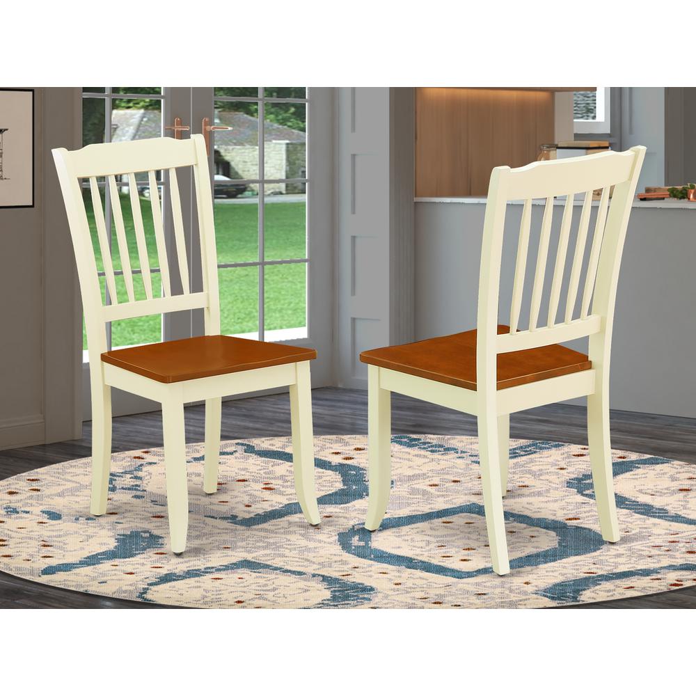 Dining Chair Buttermilk & Cherry DAC-BMK-W By East West Furniture | Dining Chairs | Modishstore - 2
