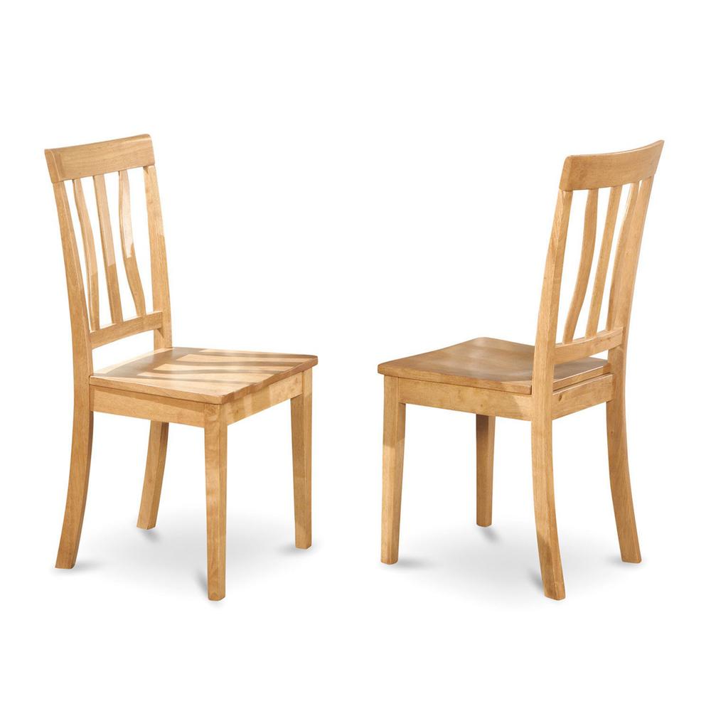 Antique Kitchen Dining Chair Wood Seat With Oak Finish, Set Of 2 By East West Furniture | Dining Chairs | Modishstore - 2