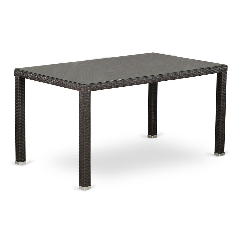 Wicker Patio Set Dark Brown MALU5-63S By East West Furniture | Outdoor Dining Sets | Modishstore - 3