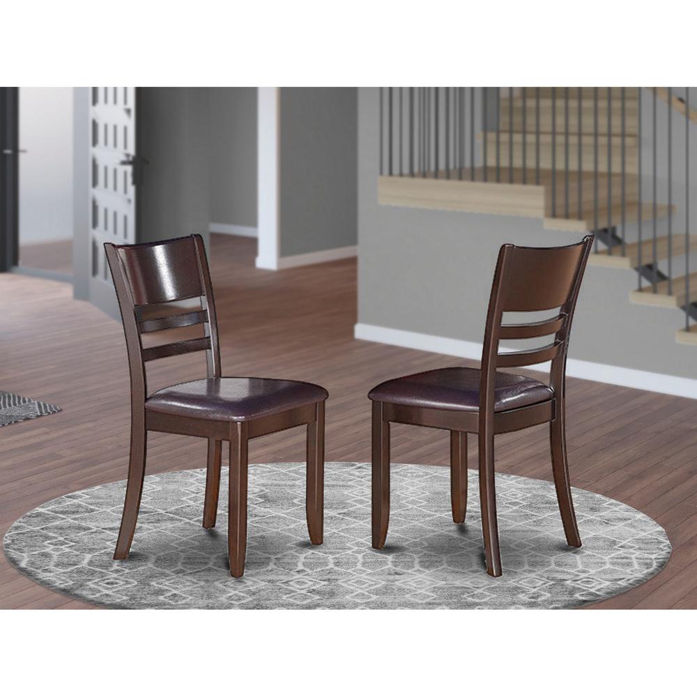 Lynfield Dining Chair With Faux Leather Upholstered Seat In Cappuccino Finish, Set Of 2 By East West Furniture | Dining Chairs | Modishstore