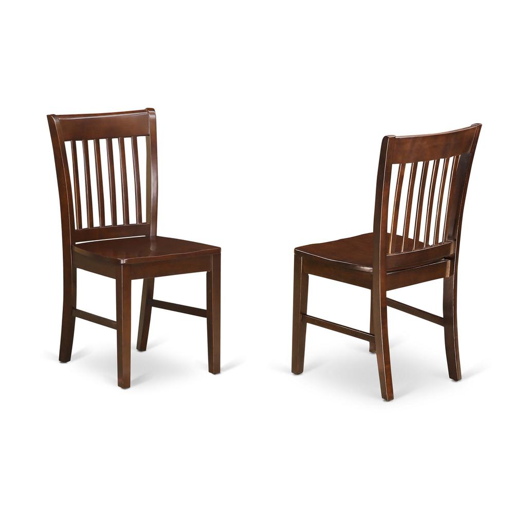 Norfolk Kitchen Dining Chair With Wood Seat -Mahogany Finish., Set Of 2 By East West Furniture | Dining Chairs | Modishstore - 2