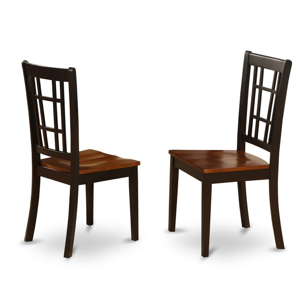Nicoli Dining Chair With Wood Seat In Black & Cherry Finish, Set Of 2 By East West Furniture | Dining Chairs | Modishstore - 2