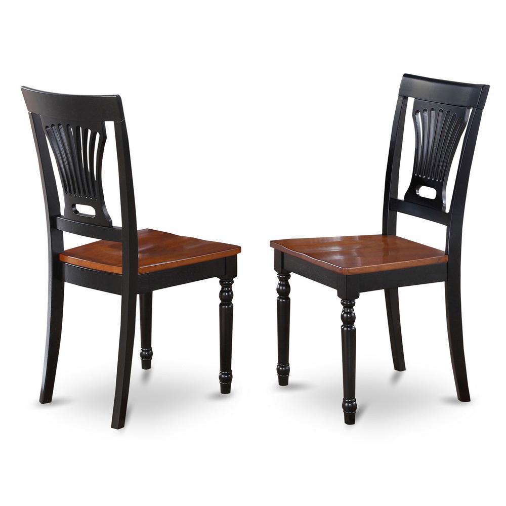 Plainville Kitchen Dining Chair With Wood Seat - Black & Cherry Finish., Set Of 2 By East West Furniture | Dining Chairs | Modishstore - 2