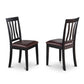 Antique Dining Chair Faux Leather Seat With Black And Cherry Finish, Set Of 2 By East West Furniture | Dining Chairs | Modishstore - 2