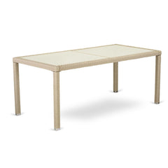 Wicker Patio Table Cream HLUTG53V By East West Furniture