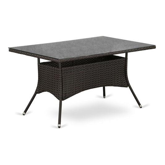 Wicker Patio Table Dark Brown HVLTG63S By East West Furniture | Outdoor Tables | Modishstore