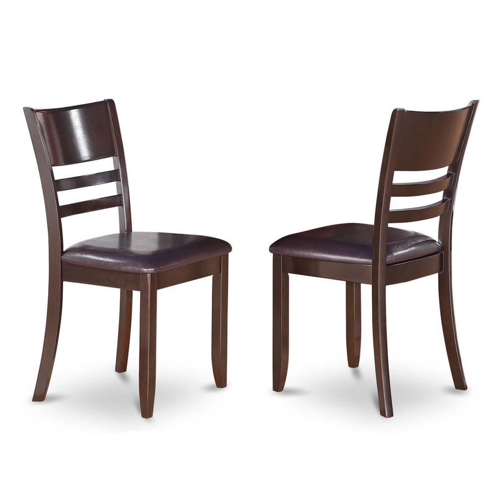 Lynfield Dining Chair With Faux Leather Upholstered Seat In Cappuccino Finish, Set Of 2 By East West Furniture | Dining Chairs | Modishstore - 2