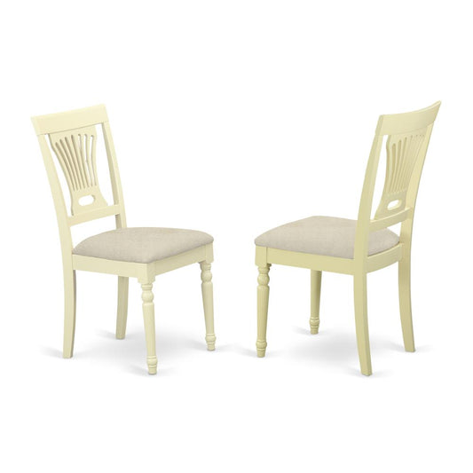 Pvc-Whi-C Plainville Chair For Dining Room Cushioned Seat - Buttermilk By East West Furniture | Dining Chairs | Modishstore