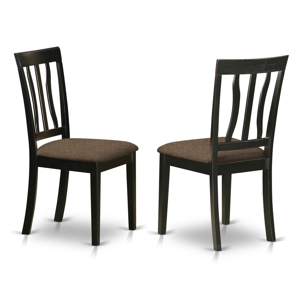 3 Pc Seat With A Kitchen Table And 2 Linen Dinette Chairs In Black By East West Furniture | Dining Sets | Modishstore - 4