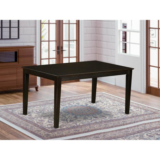 Capri Rectangular Dining Table With Solid Wood Top In Cappuccino Finish By East West Furniture | Dining Tables | Modishstore