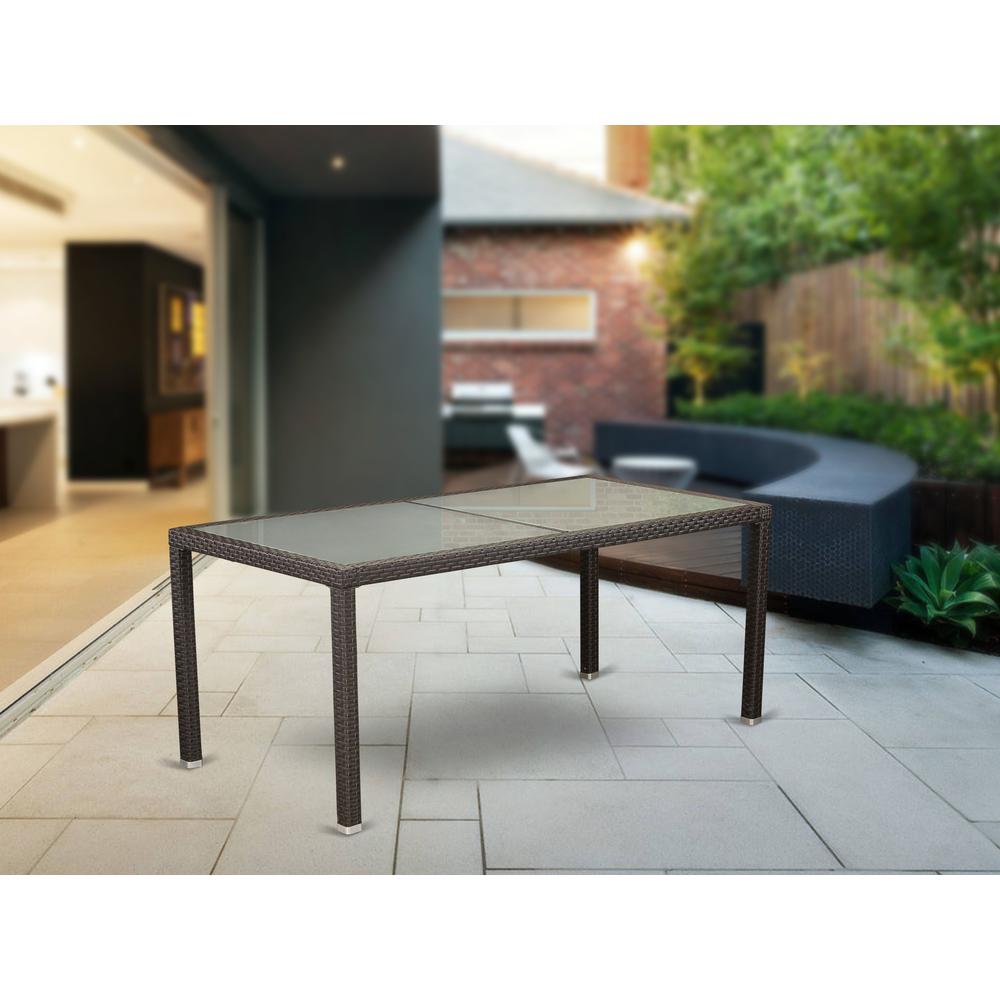 Wicker Patio Table Dark Brown HLUTG63S By East West Furniture | Outdoor Tables | Modishstore - 2