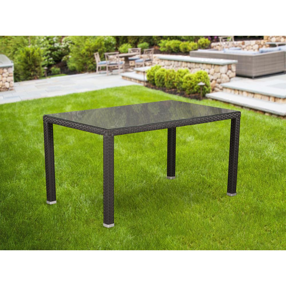 Wicker Patio Table Dark Brown HMATG63S By East West Furniture | Outdoor Tables | Modishstore - 2