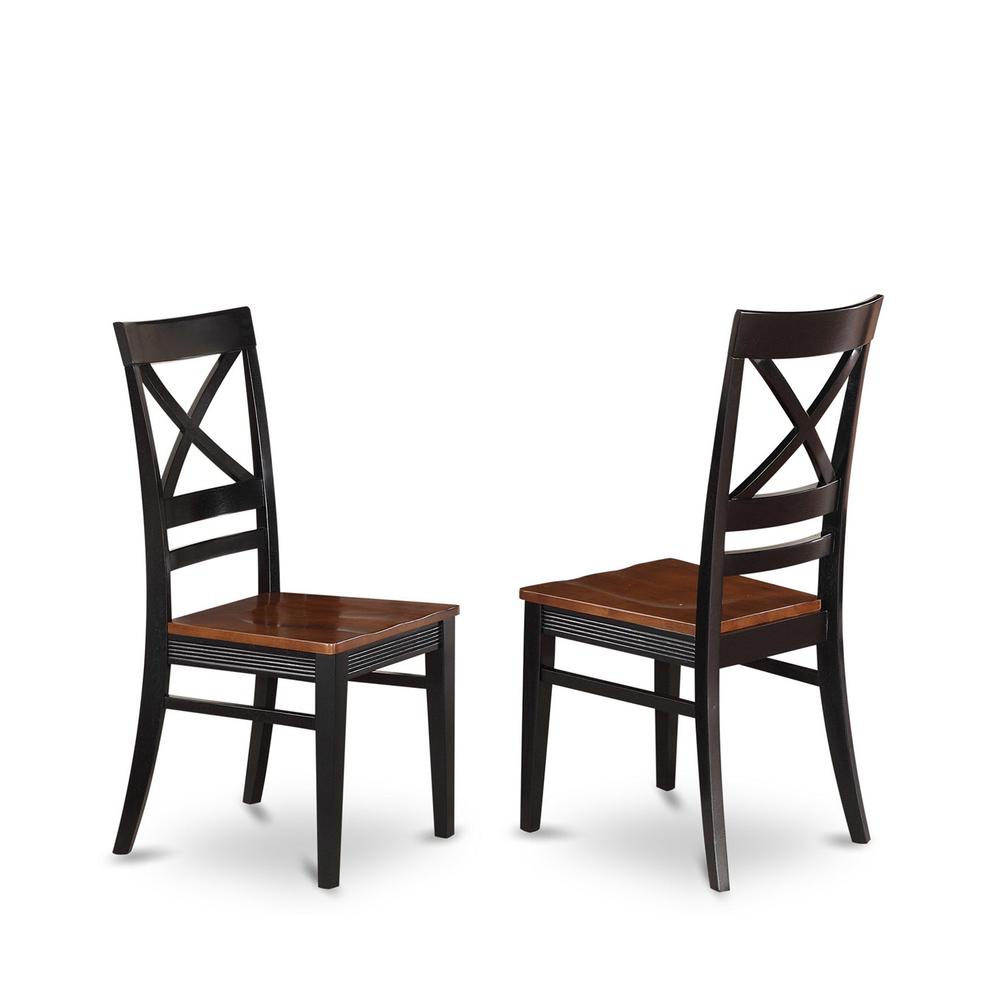 Dining Set - 3 Pcs With 2 Wood Chairs By East West Furniture - Anqu3-Blk-W | Dining Sets | Modishstore - 4