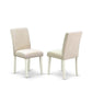 Dining Room Set Linen White DLAB5-LWH-02 By East West Furniture | Dining Sets | Modishstore - 4