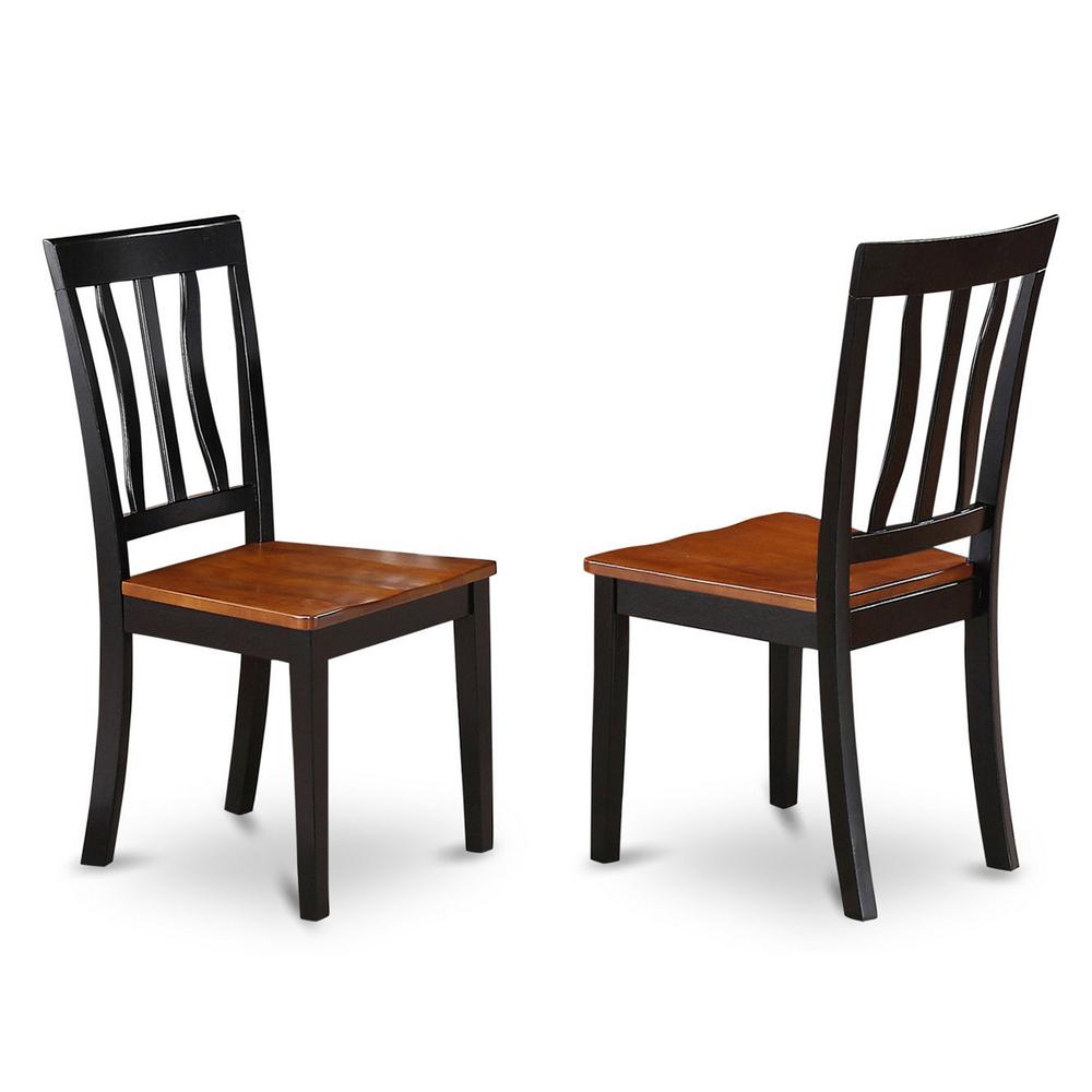 Dining Set - 5 Pcs With 4 Wood Chairs By East West Furniture - Anti5-Blk-W | Dining Sets | Modishstore - 4