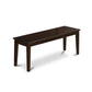 Capri Bench With Wood Seat In Cappuccino By East West Furniture | Benches | Modishstore - 2