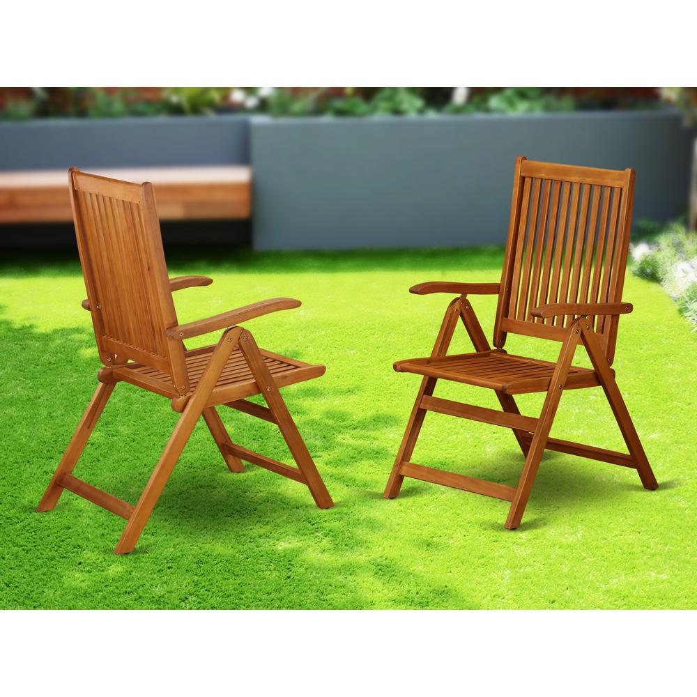 Wooden Patio Chair Natural Oil BCNC5NA By East West Furniture | Outdoor Chairs | Modishstore - 2