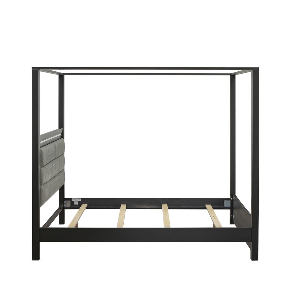 3-Piece Denali Modern Bedroom Set - A Bed Frame And 2 Bedroom Nightstands - Brushed Gray Finish By East West Furniture | Bedroom Sets | Modishstore - 4