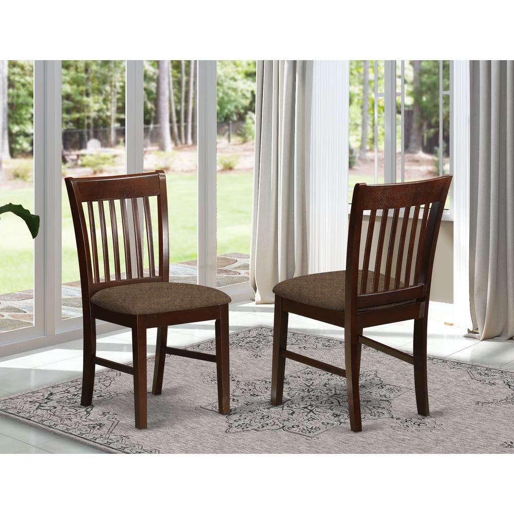 Nfc-Mah-C Norfolk Dining Room Chair Fabric Seat -Mahogany Finish. By East West Furniture | Dining Chairs | Modishstore - 2