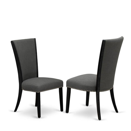 Set Of 2 - Dining Room Chairs- Wooden Chair Includes Black Wooden Structure By East West Furniture | Dining Chairs | Modishstore
