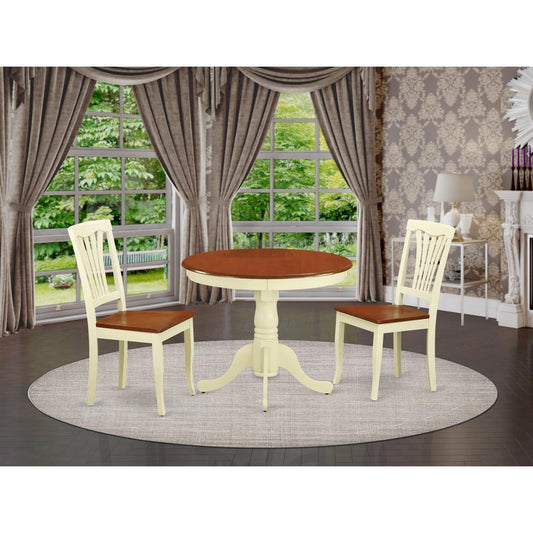 3 Pc Small Kitchen Table And Chairs Set-Small Table Plus 2 Dining Chairs By East West Furniture | Dining Sets | Modishstore