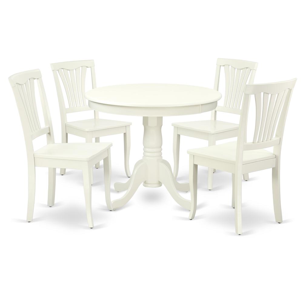 Dining Room Set Linen White ANAV5-LWH-W By East West Furniture | Dining Sets | Modishstore - 2