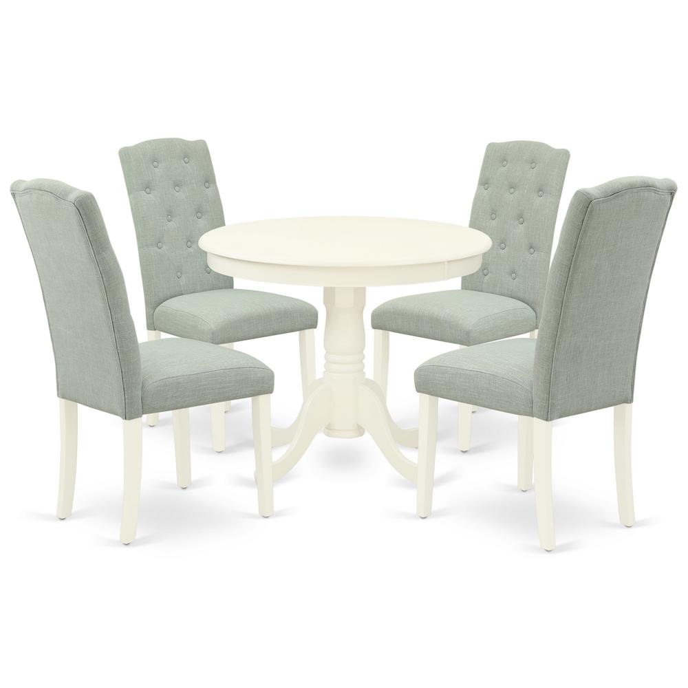 Dining Room Set Linen White ANCE5-LWH-15 By East West Furniture | Dining Sets | Modishstore - 2