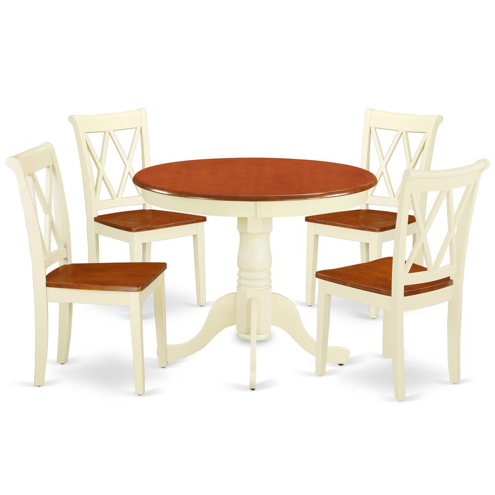 Dining Room Set Buttermilk & Cherry ANCL5-BMK-W By East West Furniture | Dining Sets | Modishstore - 2