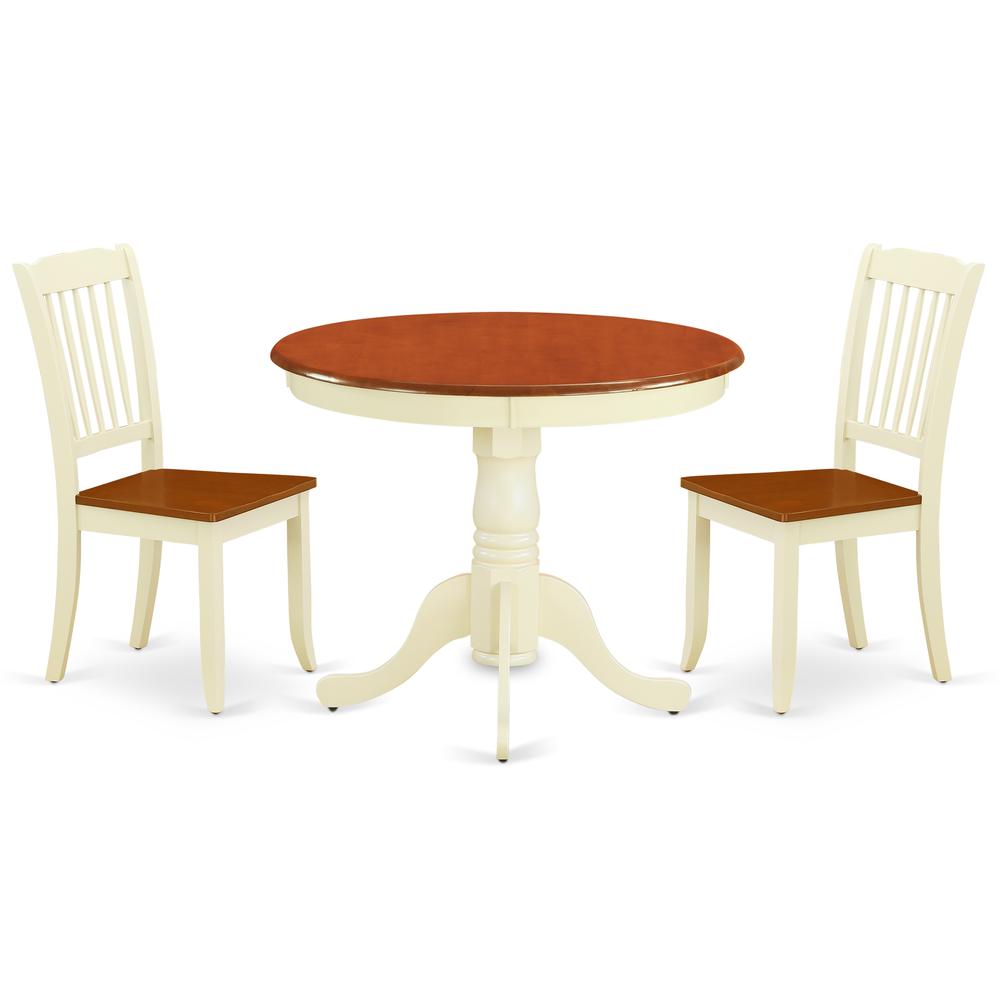 Dining Room Set Buttermilk & Cherry ANDA3-BMK-W By East West Furniture | Dining Sets | Modishstore - 2