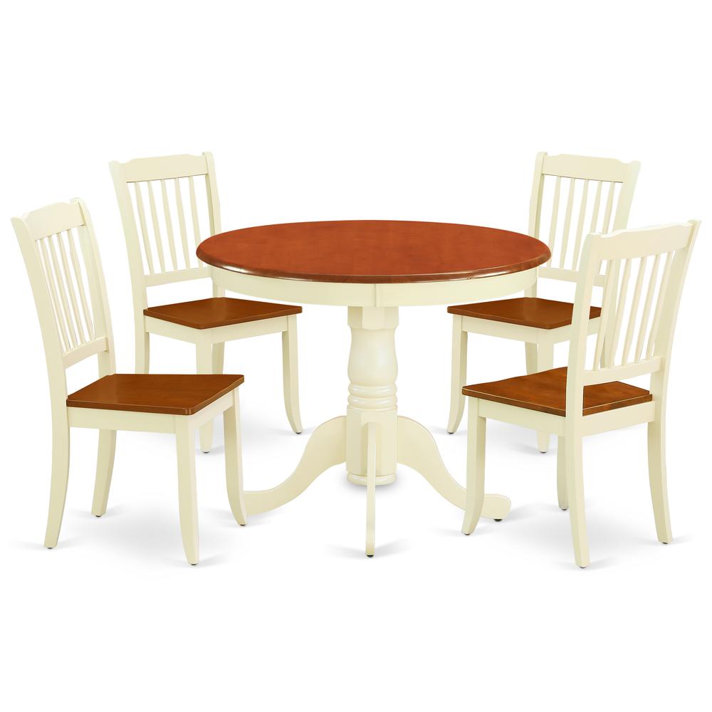 Dining Room Set Buttermilk & Cherry ANDA5-BMK-W By East West Furniture | Dining Sets | Modishstore - 2