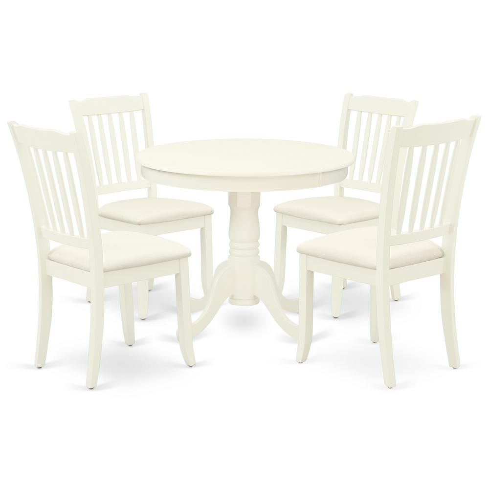 Dining Room Set Linen White ANDA5-LWH-C By East West Furniture | Dining Sets | Modishstore - 2