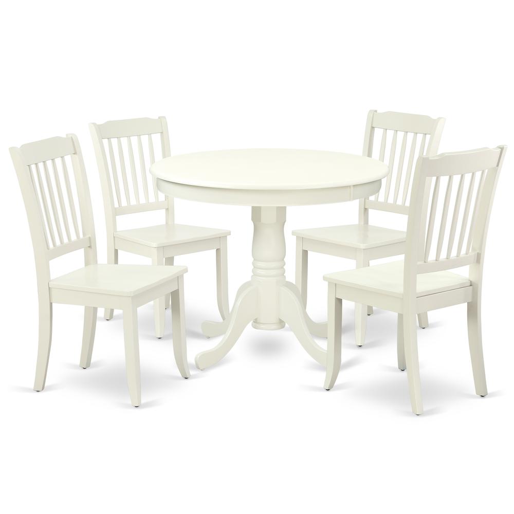 Dining Room Set Linen White ANDA5-LWH-W By East West Furniture | Dining Sets | Modishstore - 2