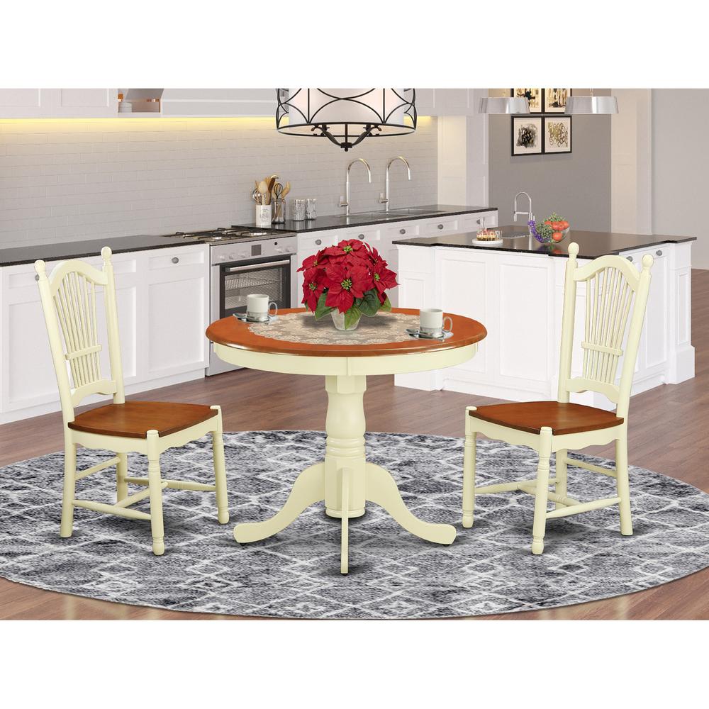 3 Pc Kitchen Table Set-Kitchen Table And 2 Kitchen Dining Chairs By East West Furniture | Dining Sets | Modishstore