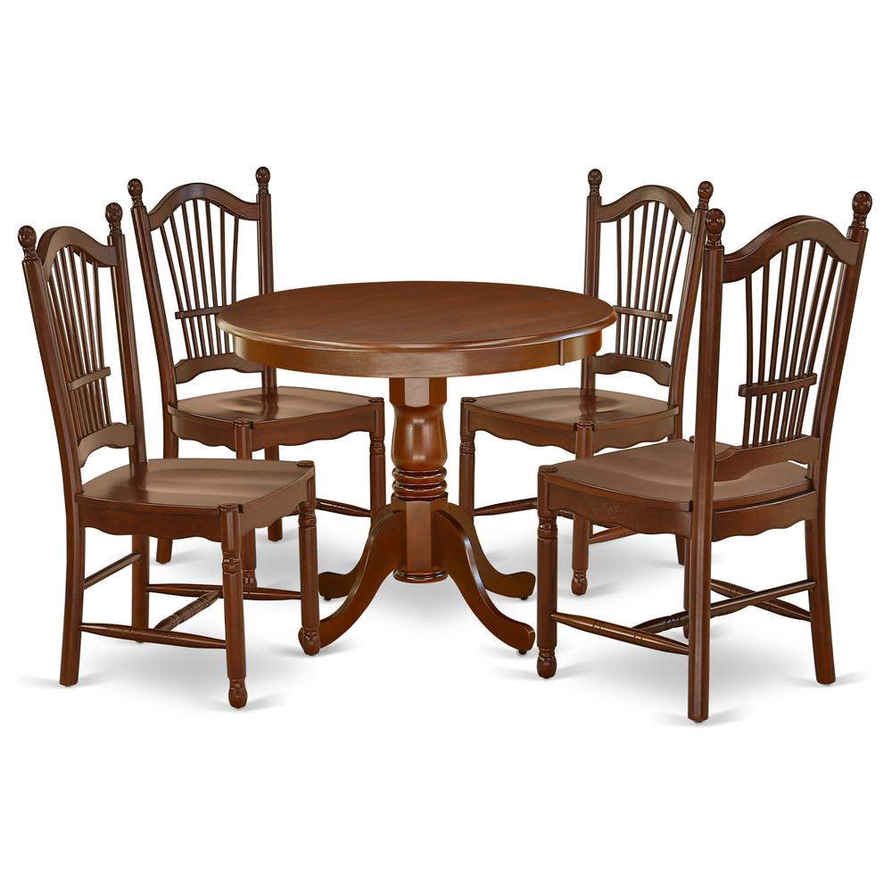 Dining Room Set Mahogany ANDO5-MAH-W By East West Furniture | Dining Sets | Modishstore - 2