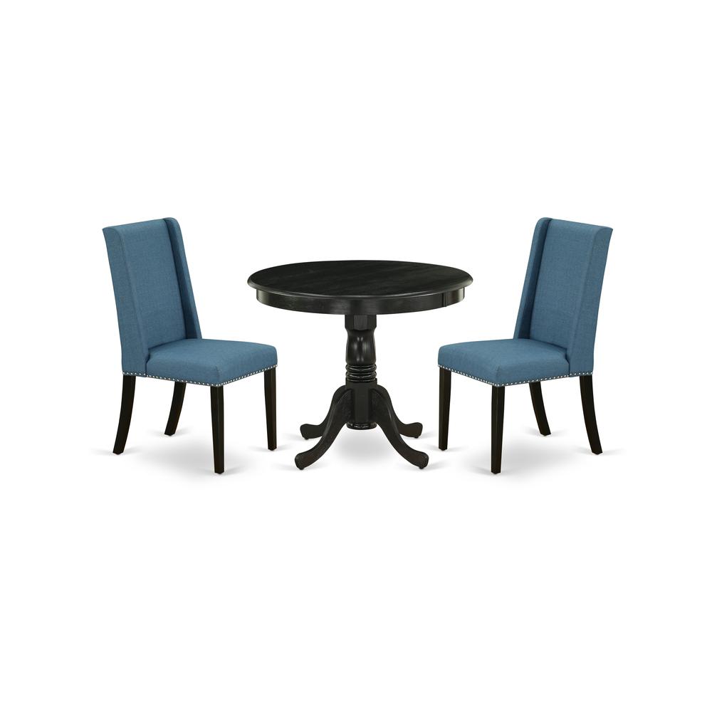 Dining Room Set Wirebrushed Black ANFL3 - ABK - 21 By East West Furniture | Dining Sets | Modishstore - 2