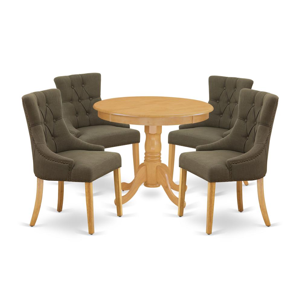 Dining Room Set Oak ANFR5-OAK-20 By East West Furniture | Dining Sets | Modishstore - 2