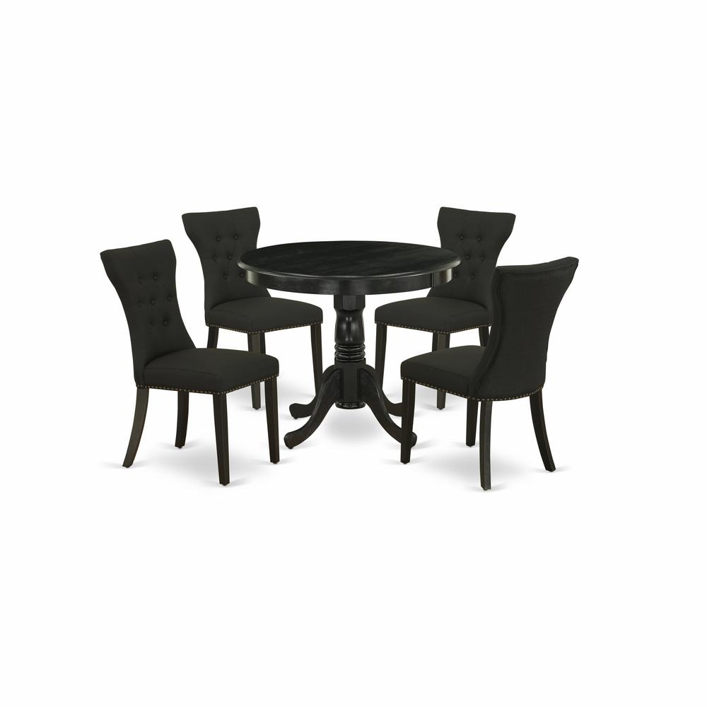 Dining Room Set Wirebrushed Black ANGA5 - ABK - 24 By East West Furniture | Dining Sets | Modishstore - 2