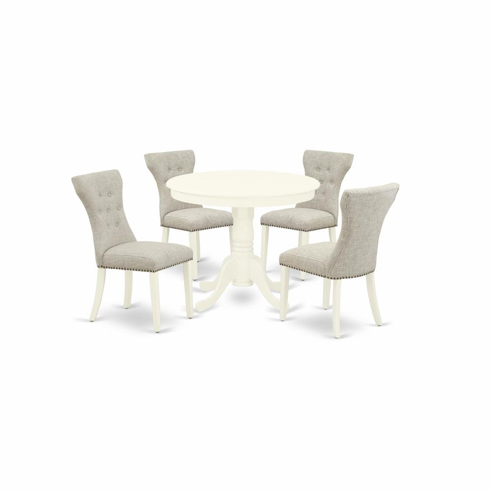 Dining Room Set Linen White ANGA5 - LWH - 35 By East West Furniture | Dining Sets | Modishstore - 2
