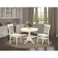3 Pc set with a Table and 2 Wood Dinette Chairs in Linen White By East West Furniture | Dining Sets | Modishstore - 2
