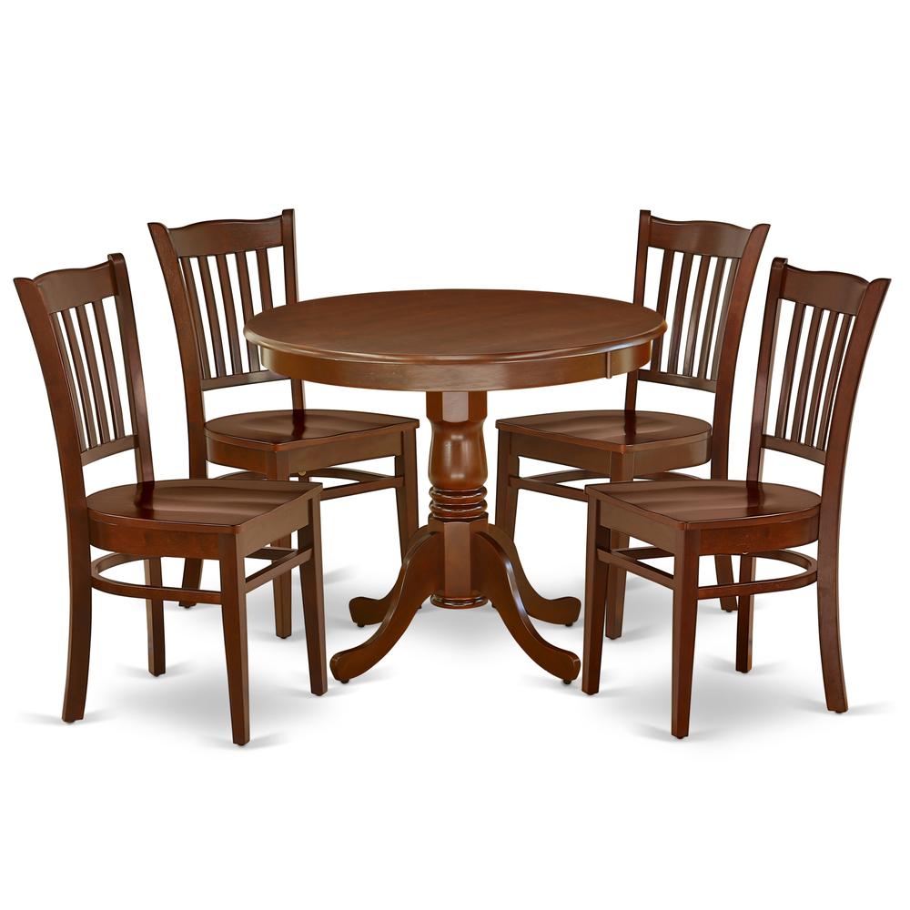 Dining Room Set Mahogany ANGR5-MAH-W By East West Furniture | Dining Sets | Modishstore - 2