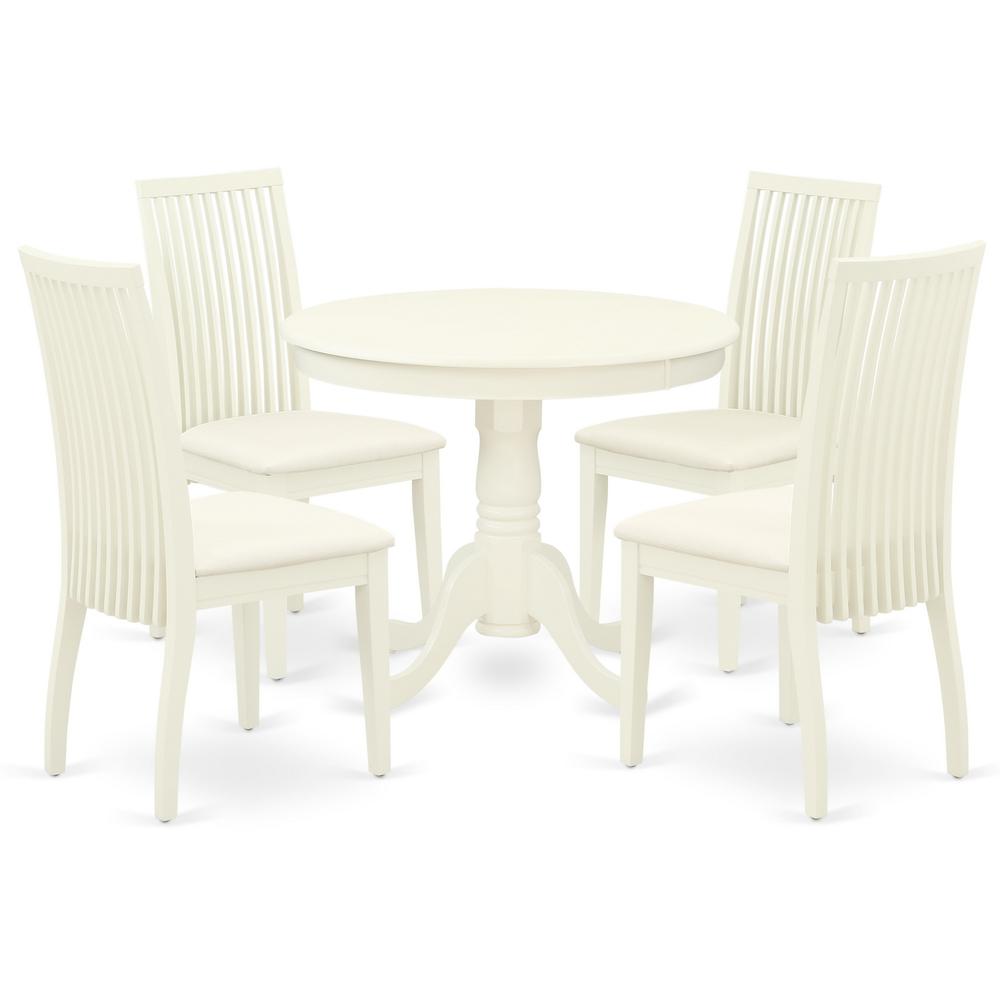 Dining Room Set Linen White ANIP5-LWH-C By East West Furniture | Dining Sets | Modishstore - 2