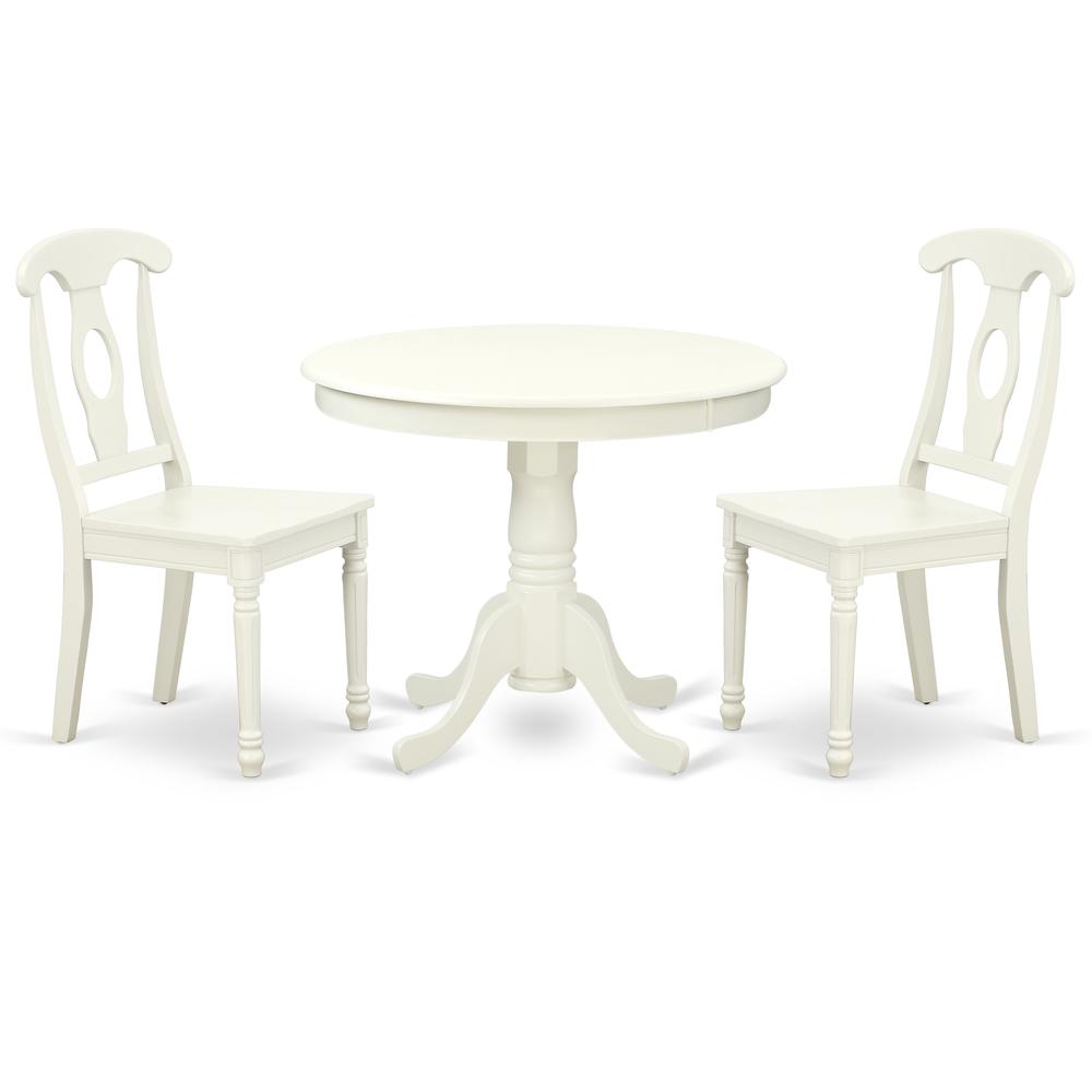 Dining Room Set Linen White ANKE3-LWH-W By East West Furniture | Dining Sets | Modishstore - 2