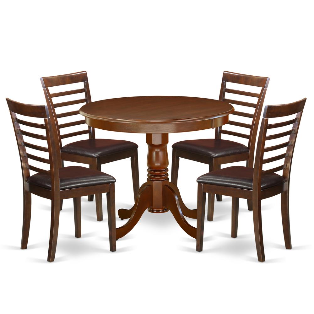 Dining Room Set Mahogany ANML5-MAH-LC By East West Furniture | Dining Sets | Modishstore - 2