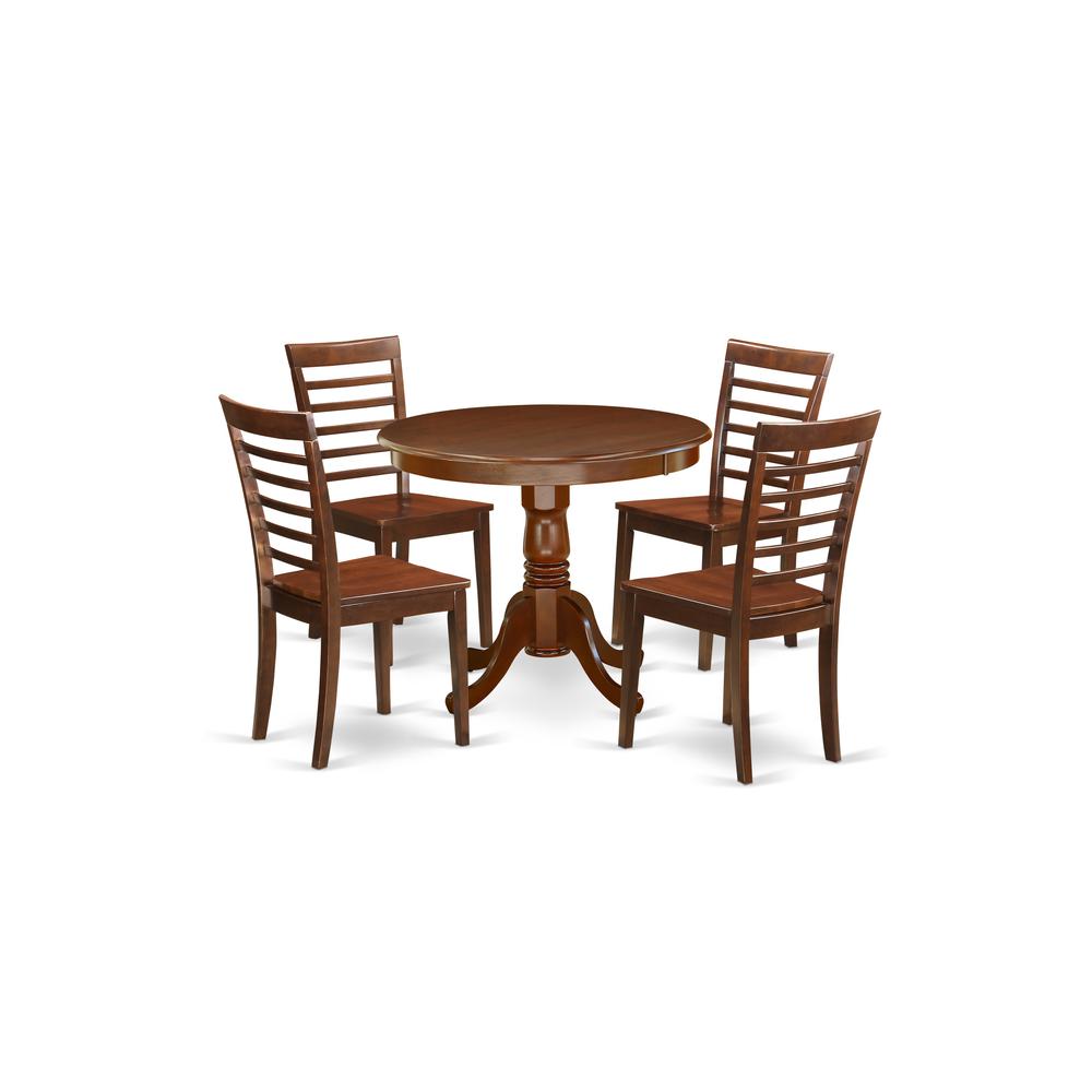 Dining Room Set Mahogany ANML5-MAH-W By East West Furniture | Dining Sets | Modishstore - 2