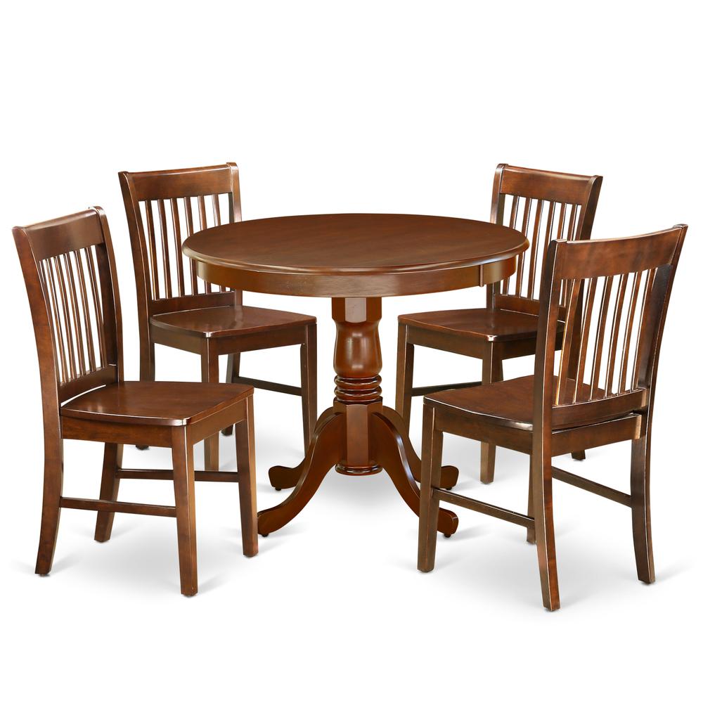 Dining Room Set Mahogany ANNO5-MAH-W By East West Furniture | Dining Sets | Modishstore - 2